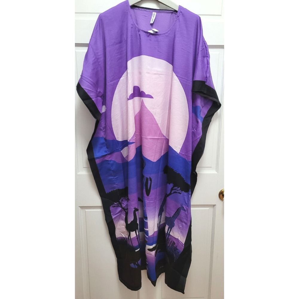 LOT 2: 4 Cotton Candy Women's One Size Lightweight Caftans  African Tribe Safari